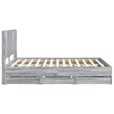 Bed Frame with Storage and Headboard Grey Sonoma 150 x 200 cm 3413940