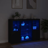 Sideboards with LED Lights 3 pcs Black Engineered Wood 3209129