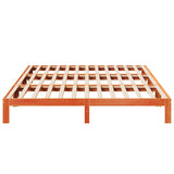 Family Bed Frame No Mattress Wax Brown 270x200 cm Solid Wood Pine 3324570