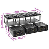 Storage Bench 110 cm Black Faux Leather 345718