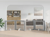 Foldable Dog Gate with Stands 4 pcs Grey Sonoma 401 cm 892034