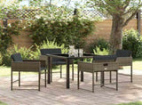 Garden Dining Set 5 pcs Grey Poly Rattan 3380721