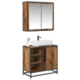 Bathroom Furniture Set with Door 2 pcs Old Wood Engineered Wood 3402402