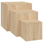 ZNTS Side Tables 3 pcs Sonoma Oak Engineered Wood 808588
