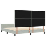 ZNTS Bed Frame in Light Grey - 180x200 cm Velvet 3345023