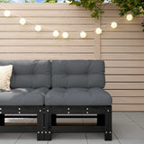 Garden Middle Sofa Black Solid Wood Pine 825615
