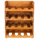Wine Racks 4 pcs for 16 Bottles Solid Mahogany Wood 244491