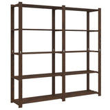5-Tier Storage Rack Brown 170x38x170 cm Solid Wood Pine 373395