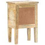 ZNTS Hand Painted bedside Cabinet 40x30x60 cm Solid Mango Wood 286161