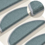 Stair Mats 15 pcs 56x17x3 cm Sea Blue Half Round 322362