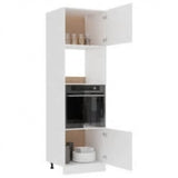 Microwave Cabinet Lyon White 60x57x207 cm Engineered Wood 3334017