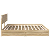 Storage Bed with Drawer Sonoma Oak 200 x 200 cm Engineered Wood 3410765