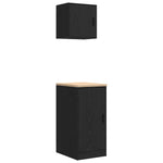 ZNTS Garage Cabinets 2 pcs Black Engineered Wood 3328297