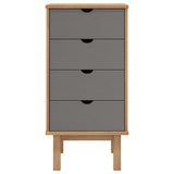 Drawer Cabinet OTTA Brown&Grey 45x39x90cm Solid Wood Pine 348580
