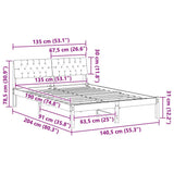 Bed frame Brown and light grey 135 x 190 cm Solid pine wood 878619