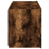 TV Wall Cabinet with LED Lights Smoked Oak 80x35x41 cm 837320