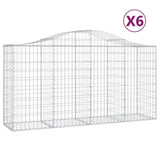 Arched Gabion Baskets 6 pcs 200x50x100/120 cm Galvanised Iron 3145644