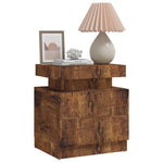 ZNTS Bedside Cabinet Smoked Oak 45x35x52 cm Engineered Wood 326857