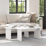 Coffee Table 2 pcs White Solid pine wood 873524