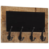 Wall-mounted Coat Racks with 4 Hooks 2 pcs Solid Wood Mango 358951