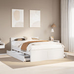 Bed Frame without Mattress with Headboard White 160x200 cm Solid Wood Pine 3308760