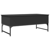 Coffee Table Black 100x50x40 cm Engineered Wood and Metal 845376