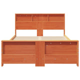 Bed Frame with Headboard Wax Brown 135 x 190 cm Engineered Wood 877244