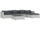 6 Pieces Rattan Corner Sofa Set - Mixed Grey T3398P315877