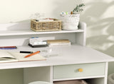 Two-Piece Children Study Table with Hutch, Kids Desk and Chair Set with Storage, Drawer, Shelves, T3398P422130