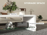 Curved Two-Tier Coffee Table - High Gloss White T3398P343525
