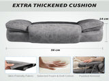 Leathaire Reclining Office Chair with Lumbar Support Pillow - Grey T3398P377420