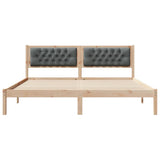 Bed Frame with Headboard Dark Grey 160 x 200 cm Solid Pine Wood 878175