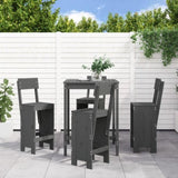5 Piece Garden Bar Set Grey Solid Wood Pine 3157801