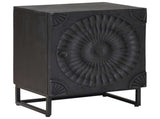 Handmade Bedside Cabinet Black 40 x 30 x 50 cm Solid Mango Wood 42020078