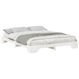 Bed Frame White 160 x 210 cm Solid Pine Wood 872903