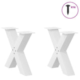 ZNTS Coffee Table Legs X-Shaped 2 pcs White 50x cm Steel 4012957