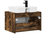 Bathroom Furniture Set Smoked Oak Engineered Wood 3404295