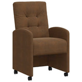 Dining Chairs with Wheels 2 pcs Brown 57 x 67 x 98 cm 42017896