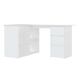 801089 Corner Desk White 145x100x76 cm Engineered Wood