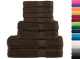 8 Piece Premium Towel Set SOLUND Brown 600 gsm 137540
