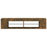 TV Cabinet with LED Lights Smoked Oak 135x39x30 cm 815693