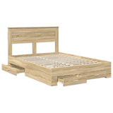 Bed Frame with Drawer Sonoma Oak 140 x 190 cm Engineered Wood 3409981