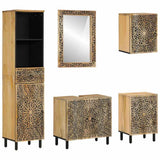 5 Piece Bathroom Furniture Set Solid Wood Mango 3206316