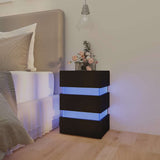LED Bedside Cabinet Black 45x35x67 cm Engineered Wood 326841