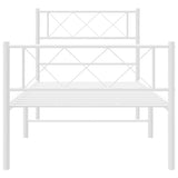 Metal Bed Frame without Mattress with Footboard White 100x200cm 372339