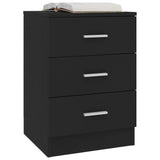 ZNTS Bedside Cabinet Black 38x35x56 cm Engineered Wood 800452