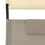 Sun Lounger Taupe and Cream Textilene, Steel Large 310549