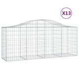 Arched Gabion Baskets 13 pcs 200x50x80/100 cm Galvanised Iron 3145630