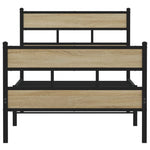 Metal Bed Frame without Mattress Sonoma Oak 75x190 cm Small Single 4017110