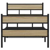 Metal Bed Frame without Mattress Sonoma Oak 107x203 cm 4017116
